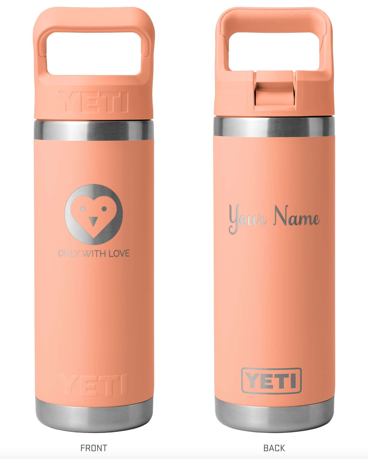 Yeti Rambler 18 oz Water Bottle - Custom Engraved with Your Name Yeti Rambler 18 oz Water Bottle - Custom Engraved with Your Name